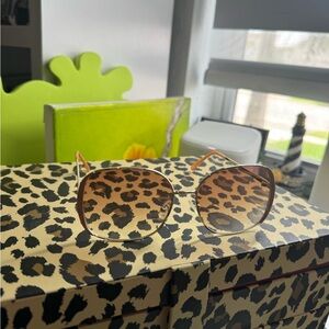 Sunglasses with Gold Frame with hard case and cleaning cloth